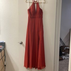 Azazie Rust colored bridesmaid dress